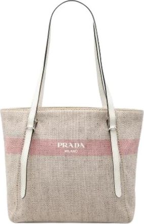 Prada Pre-owned Tote Bags, female, Beige, Size: ONE SIZE Pre-owned Vintage Tote