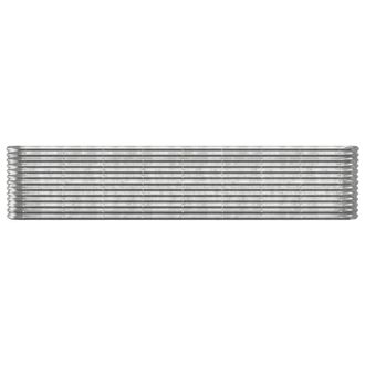 Berkfield Home Garden Raised Bed Powder-coated Steel 332x40x68 cm Silver | Size: 332 x 40 x 68 cm
