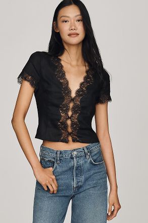 Reformation Brynn 100% Linen Top