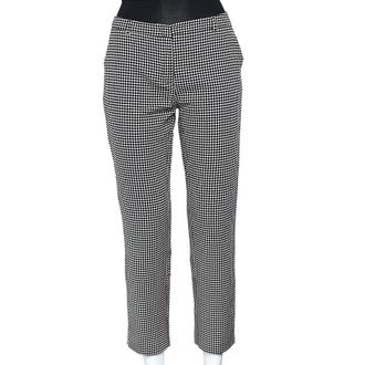 Max Mara Monochrome Patterned Cotton Blend Tapered Leg Pants