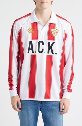 Kappa Oden Authentic Soccer Shirt in White - Red Racing - Black at Nordstrom, Size Xx-Large
