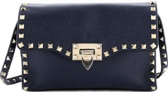 Valentino Garavani Rockstud Flip Lock Flap Bag Leather Medium crossbody bag - Blu
