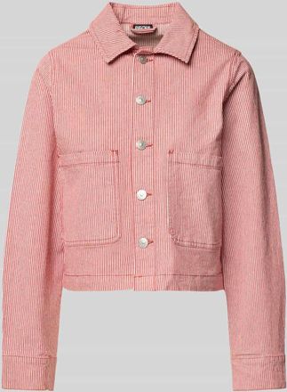 Pieces Regular Fit Jeansjacke aus aus Baumwoll-Mix Modell BILLO in Bordeaux, Gr&ouml;&szlig;e XS