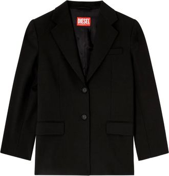 Diesel Blazer met enkele rij knopen - Zwart