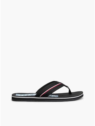 Tommy Hilfiger Mens Signature Stripe Flip-Flop - Black - US 7 / EU 39.5