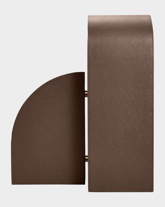 ASSOULINE Cubist L Brown Leather Bookend