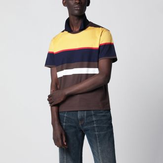 Versace Color-block striped cotton polo T-shirt