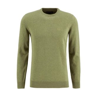 Barbour Pima Cotton Crew Neck Jumper - male - Barbour - Round-neck Knitwear - Green - M - Knitwear