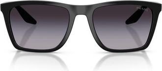 Prada 56mm Pillow Sunglasses in Black /Grey Gradient at Nordstrom