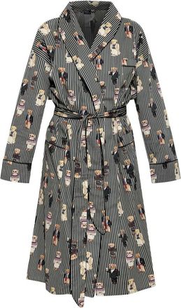 Polo Ralph Lauren Heritage Polo Bear Woven Robe - Dames - Badjassen - Grijs - S/M - Katoen - Nachtkleding