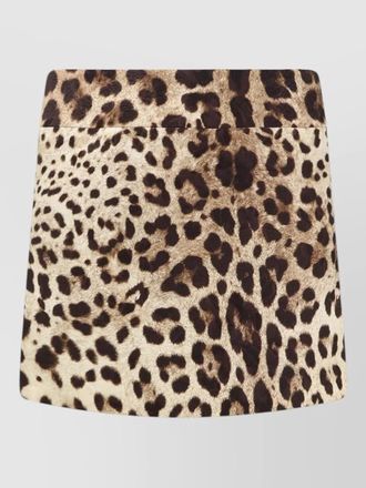 Dolce & Gabbana cotton silk viscose mini skirt animal motif
