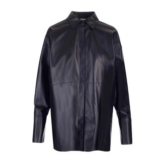 Loewe Nappa Oversize Shirt - female - Loewe - Leather Jackets - Black - XS - Jackets