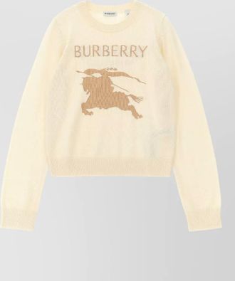 Burberry cotton wool logo intarsia sweatshirt