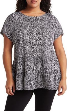 Vince Camuto Three Tier Knit Top in Black/Ivory at Nordstrom Rack, Size 3X