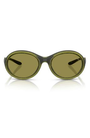 Diesel DL3009U 55mm Oval Sunglasses in Rusty Green/Black /Green at Nordstrom