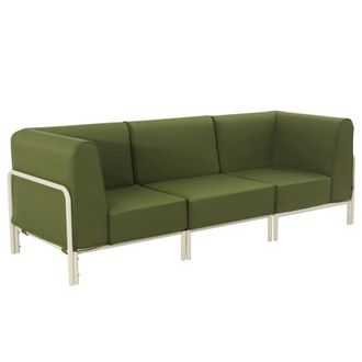 Oviala Conjunto modular de jard&iacute;n bajo para 3 personas verde caqui