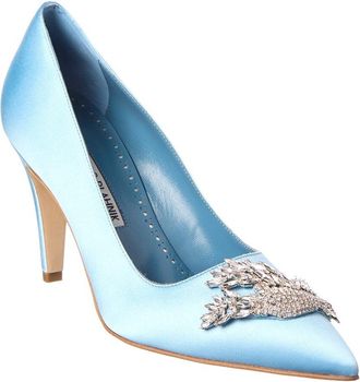 Manolo Blahnik Palos 90 Satin Pump