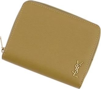 Saint Laurent Pre-owned Wallet (bi-fold) - Dames - Vintage Accessoires - Groen - ONE Size - Leer - Vintage