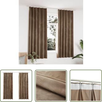 vidaXL vidaXL Tende con ganci - Tende Oscuranti con Ganci 2 pz Beige in Velluto 140x175 cm