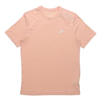 Nike Sportswear Club Embroidered Small Round Neck Short Sleeve Orange AR4999-800