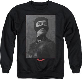 Gildan The Batman (2022) Catwoman Worn Portrait Adult Crewneck Sweatshirt