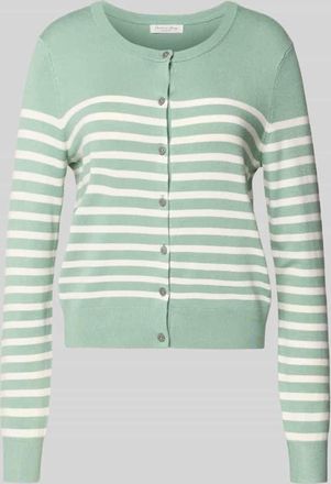 Christian Berg Strickjacke aus Viskose-Mix mit Streifenmuster in Mint, Gr&ouml;&szlig;e XXL