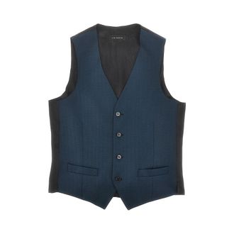 Lubiam Herringbone light wool tailored vest Man 46