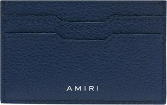Amiri Mens Embossed Logo Card Holder in Navy Leather - One Size