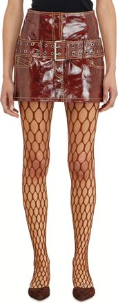Diesel Patent-leather miniskirt with belt - Skirts - Woman - Red