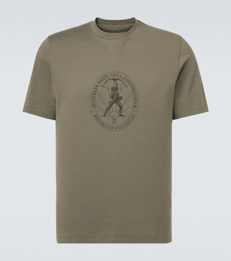 Brunello Cucinelli Printed cotton jersey T-shirt