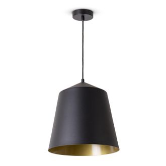 Paco Home Paco Home L&aacute;mpara Colgante Sal&oacute;n Suspensi&oacute;n Mesa Comer Cocina Pantalla Industrial L&aacute;mpara Colgante - Negro, Lat&oacute;n (&oslash;32.5 Cm)