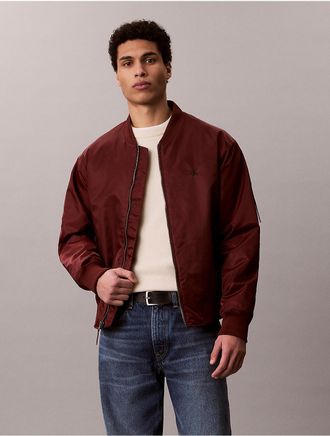 Calvin Klein Jeans Calvin Klein Mens Nylon Bomber Jacket - Dark Red - 2XL
