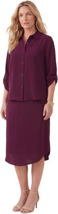 Roaman's Roll Tab Jacket Dress in Dark Berry at Nordstrom, Size 16