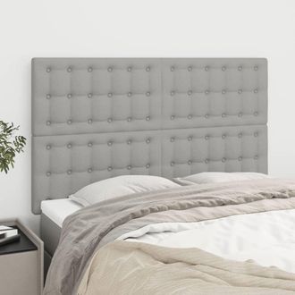 vidaXL Cabeceros 4 Unidades Tela Gris Claro 72x5x78/88 Cm Vidaxl