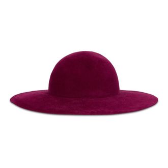 Alberta Ferretti Vilten Hoed - Dames - Hoeden - Rood - S - Wol - Accessoires