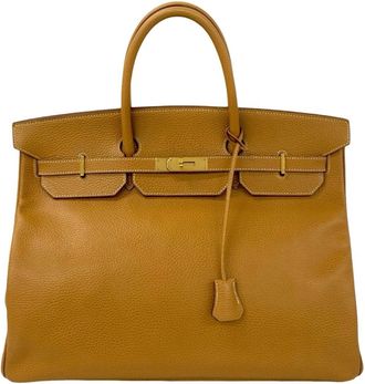 Herm&egrave;s Brown Ardennes Leather Boston Bag Handbag Tote Bag (Pre-Owned)