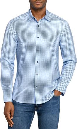 ConStruct Diamond Geo Woven Long Sleeve Basic in White/blue at Nordstrom, Size Xx-Large