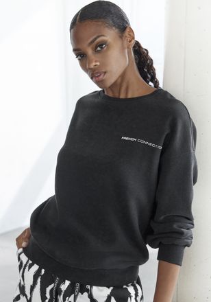 French Connection Sweatshirt FRENCH CONNECTION, Damen, Gr. 36/38, schwarz, Sweatware, Obermaterial: 60% Baumwolle, 40% Polyester, unifarben, l&auml;ssig geschnitten normal, 