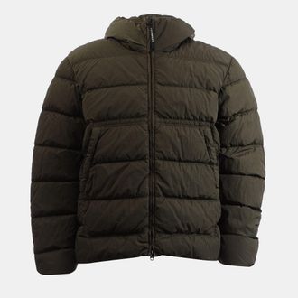 C.P. Company Mens Chrome-R Goggle Down Jacket in Green - Size X-Large