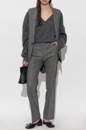 Maison Margiela Trousers With Belt, Womens, Grey
