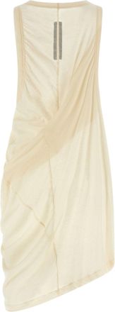 Rick Owens Semi-Transparent Draped Cotton Jersey Tank Top - Cream