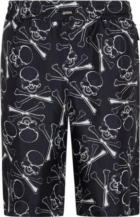 Philipp Plein Skull Bones Shorts - Heren - Korte Broeken - Zwart - 2XL - Korte Broeken