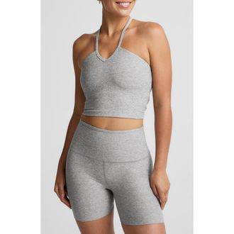 Beyond Yoga Make it Strappy Spacedye Crop Tank in Silver Mist at Nordstrom, Size X-Large
