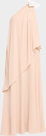 Halston Heritage Solena One-Shoulder Georgette Gown