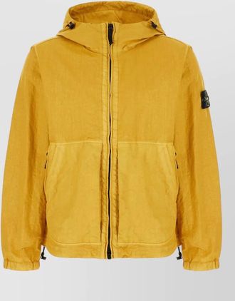 Stone Island hooded nylon jacket adjustable hem