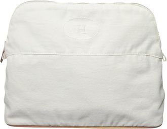 Herm&egrave;s White Canvas Pouch (Pre-Owned)