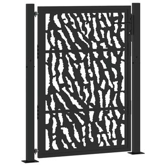 Berkfield Home Garden Gate Black 105x130 cm Steel Trace Design
