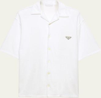 Prada Mens Spugna Terry Bowling Shirt