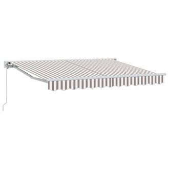 vidaXL Toldo Retr&aacute;ctil Manual Gris Claro Y Blanco. 3,5 X 2,5 M Vidaxl