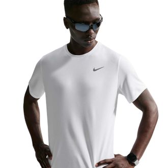 Nike Heren T-shirt Miler met Swoosh en reflecterende details (Wit)